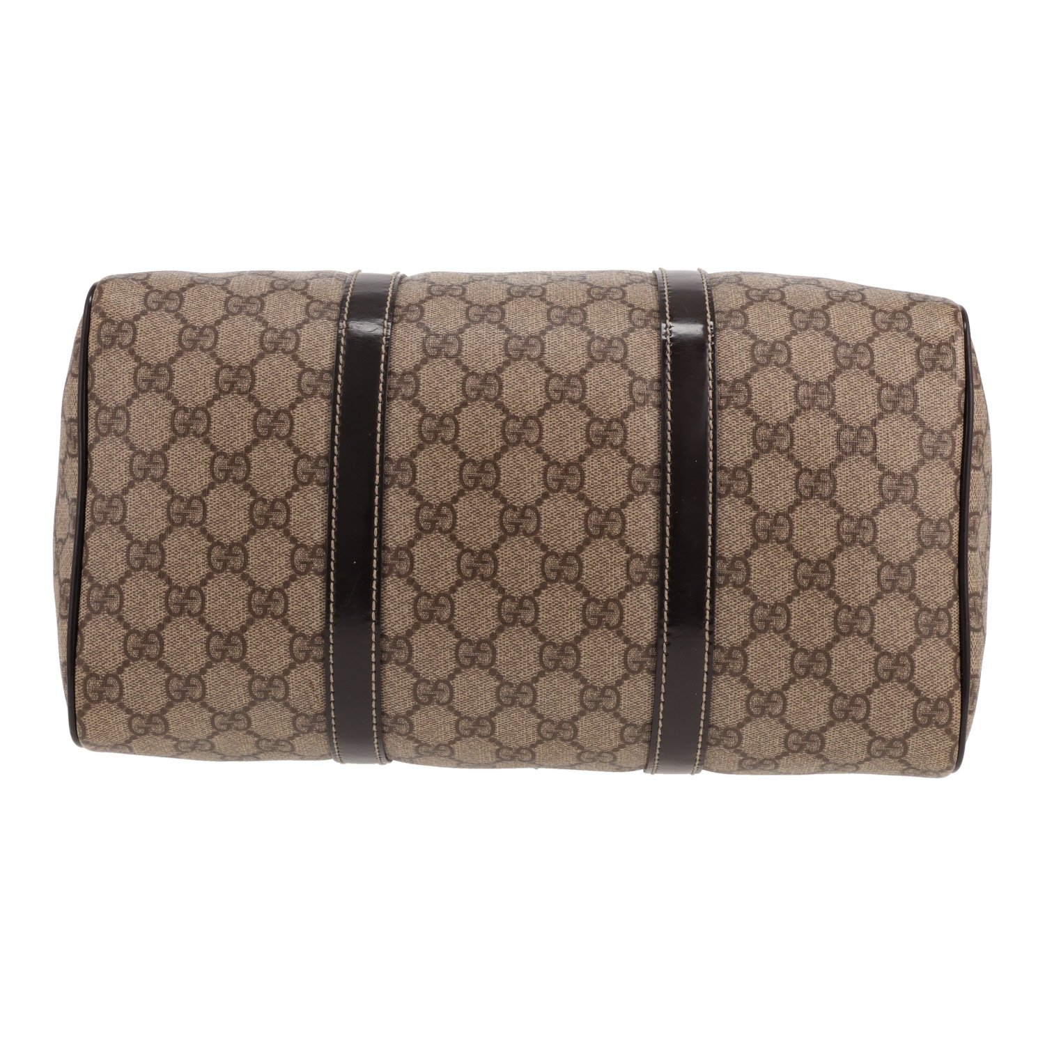 Bolso de mano Gucci  Joy en tejido "sûpreme GG" beige y charol marrón - Detail D1