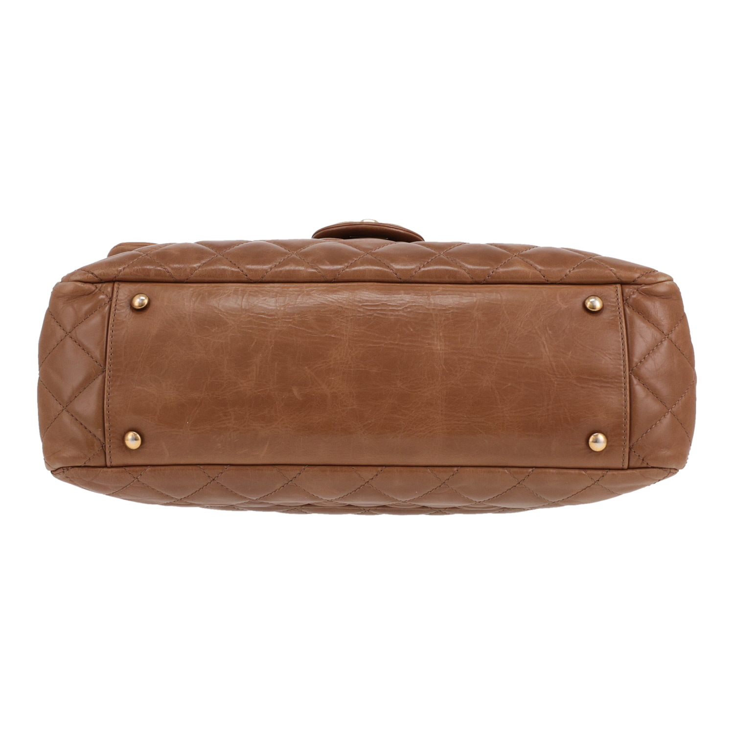 Sac à main Chanel   en cuir matelassé marron - Detail D1