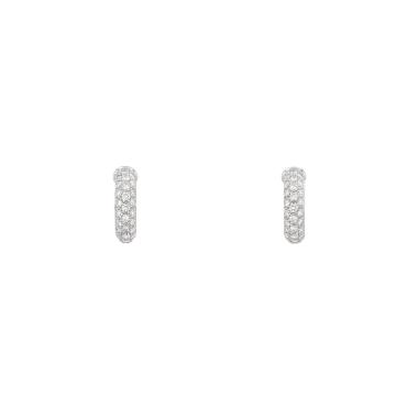 Cartier Mimi small hoop earrings in platinium and diamonds