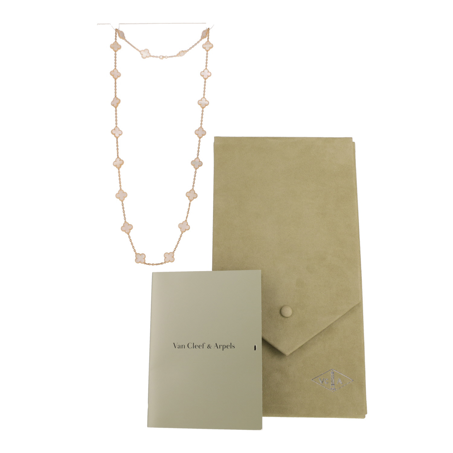 Van Cleef & Arpels Vintage Alhambra long necklace in yellow gold and mother of pearl - Detail D2