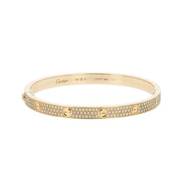 Bracciale Cartier Love pavé in oro giallo e diamanti