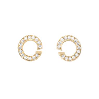 Paire de boucles d'oreilles Chopard  en or jaune et diamants