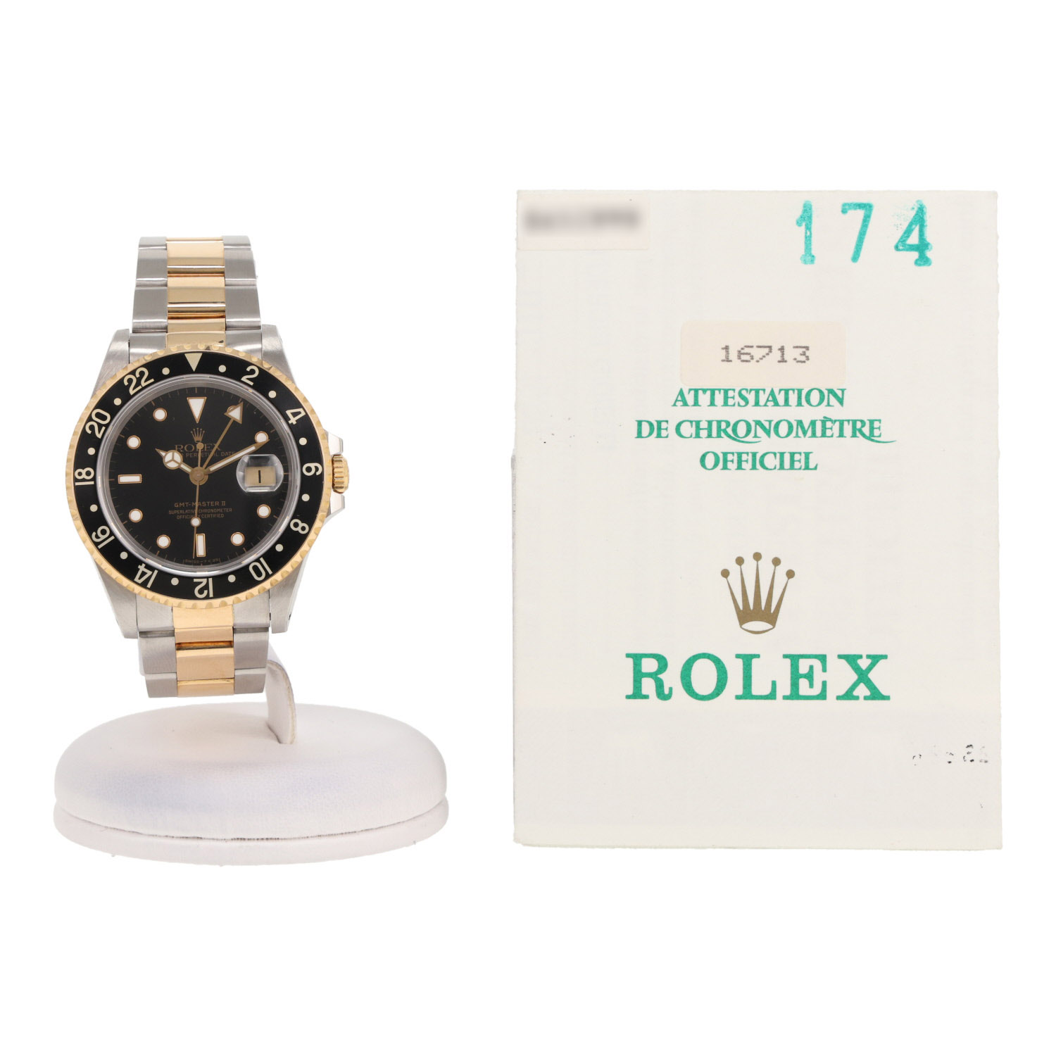 Rolex GMT-Master II  in gold and stainless steel Ref: Rolex - 16713  Circa 1993