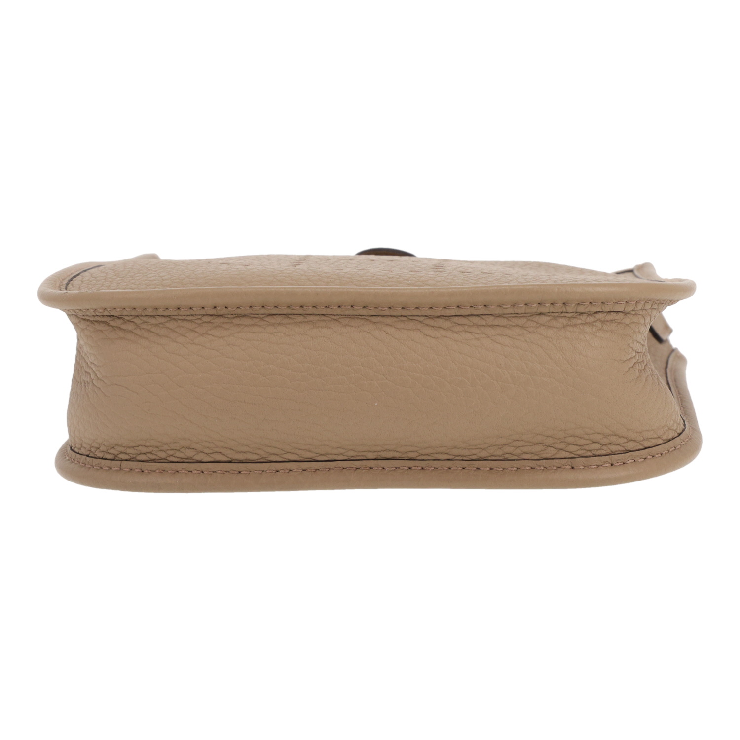 Bolso bandolera Hermès  Mini Evelyne en cuero taurillon clémence Beige Marfa - Detail D1
