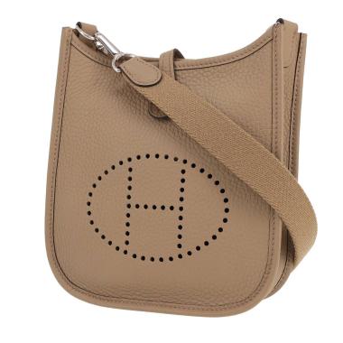 Borsa a tracolla Hermès  Evelyne 16 cm in pelle taurillon clemence Beige Marfa