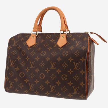 Sac à main Louis Vuitton  Speedy 30 en toile monogram marron et cuir naturel