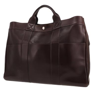 Sac cabas Hermès  Toto Bag - Shop Bag en cuir marron
