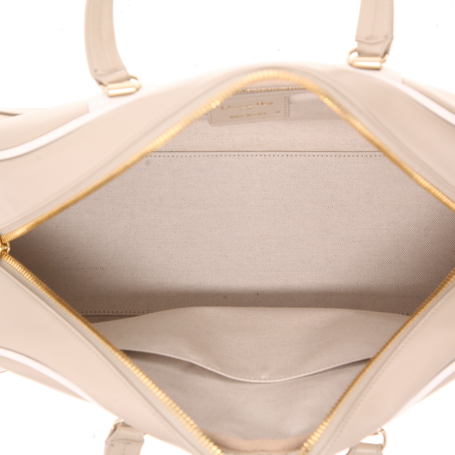 Bolso de mano Dior  Bowling en cuero beige - Detail D3