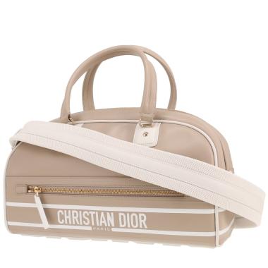 Dior  Bowling handbag  in beige leather