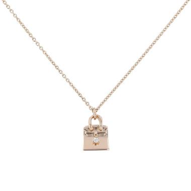 Hermès Amulettes Birkin necklace in pink gold and diamond