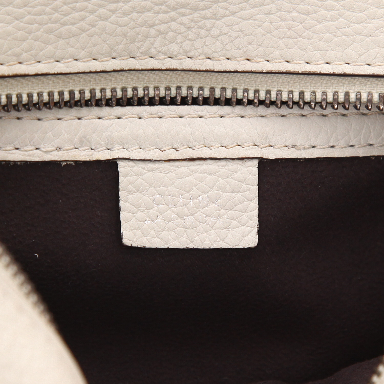 Sac à main Celine  Luggage en cuir grainé vert - Detail D2