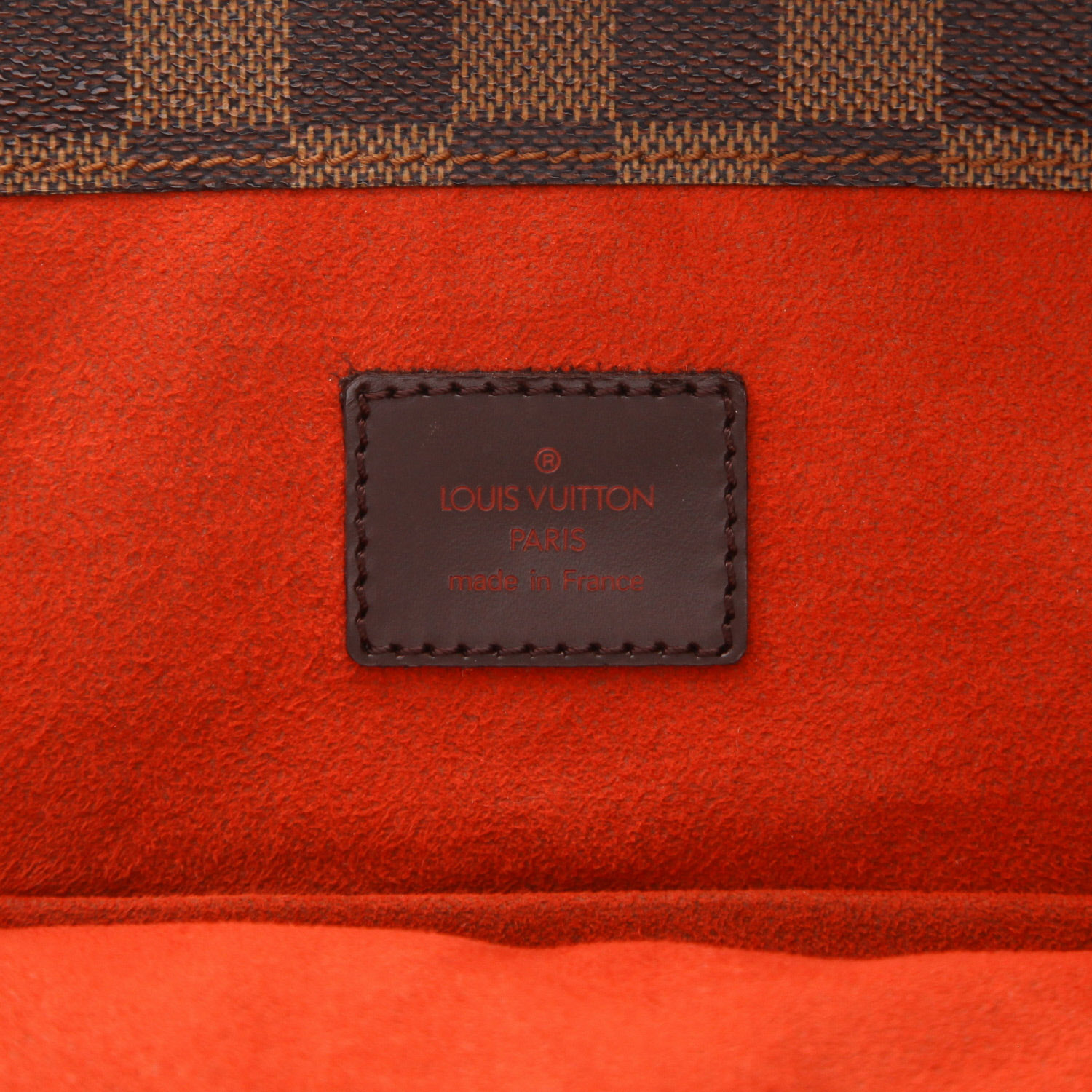 Bolso de mano Louis Vuitton  Parioli en lona a cuadros marrón y cuero marrón - Detail D2