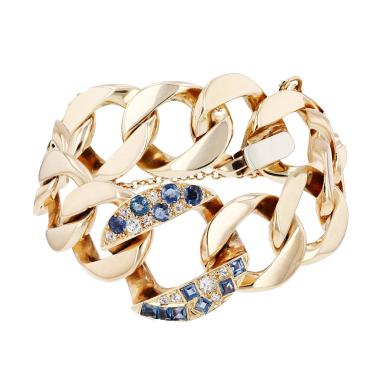 Bracciale Seaman Schepps  in oro giallo 14k, zaffiri e diamanti