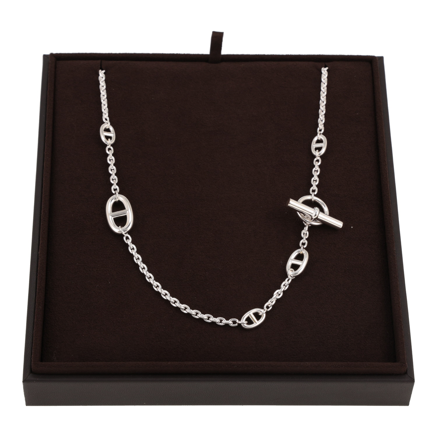 Hermès Farandole long necklace in silver - Detail D2