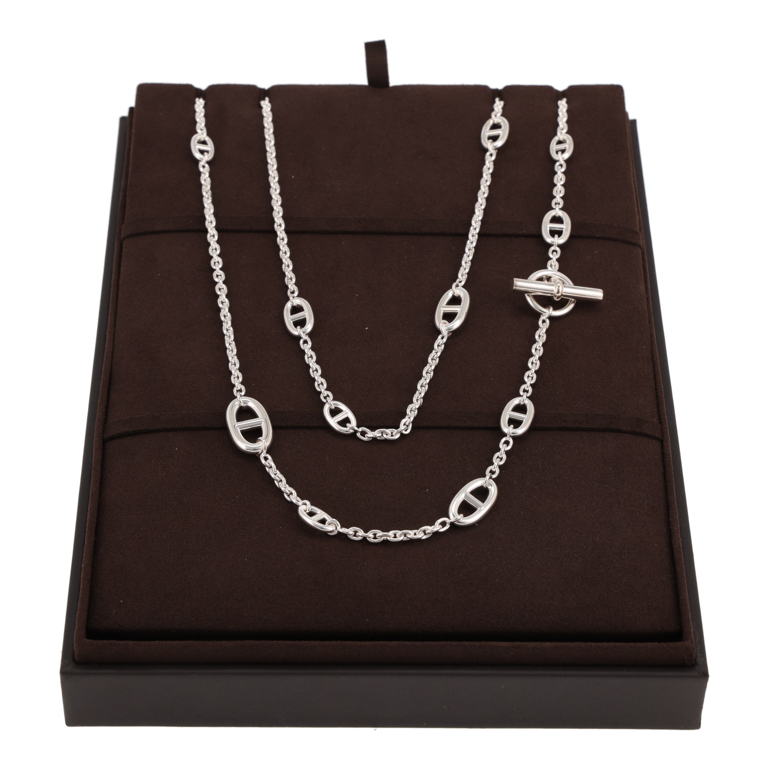 Hermès Farandole 160 long necklace in silver - Detail D2