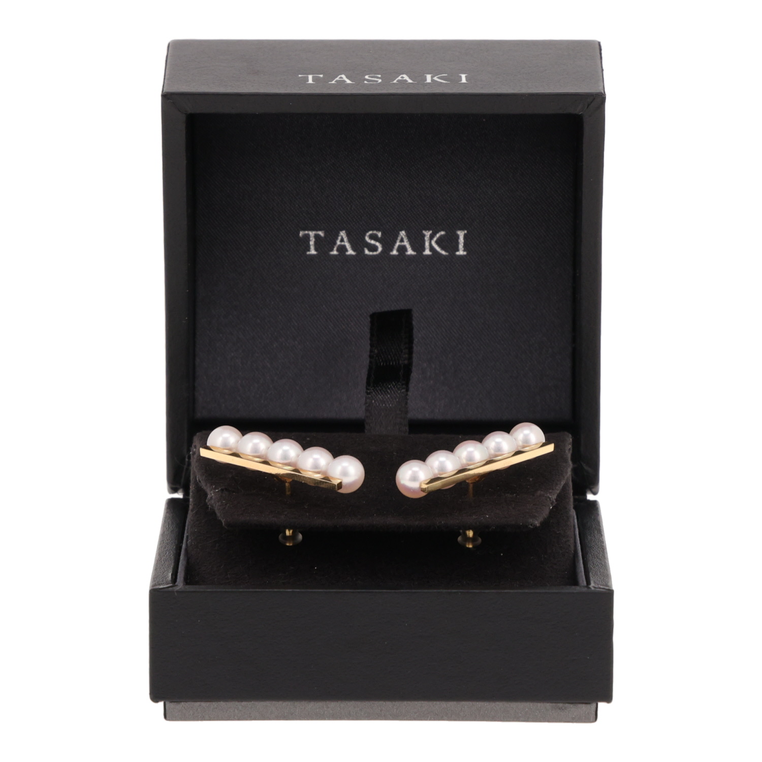 Tasaki Balance Plus earrings in yellow gold and Akoya pearls - Detail D2
