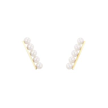 Paire de boucles d'oreilles Tasaki Balance Plus en or jaune et perles Akoya