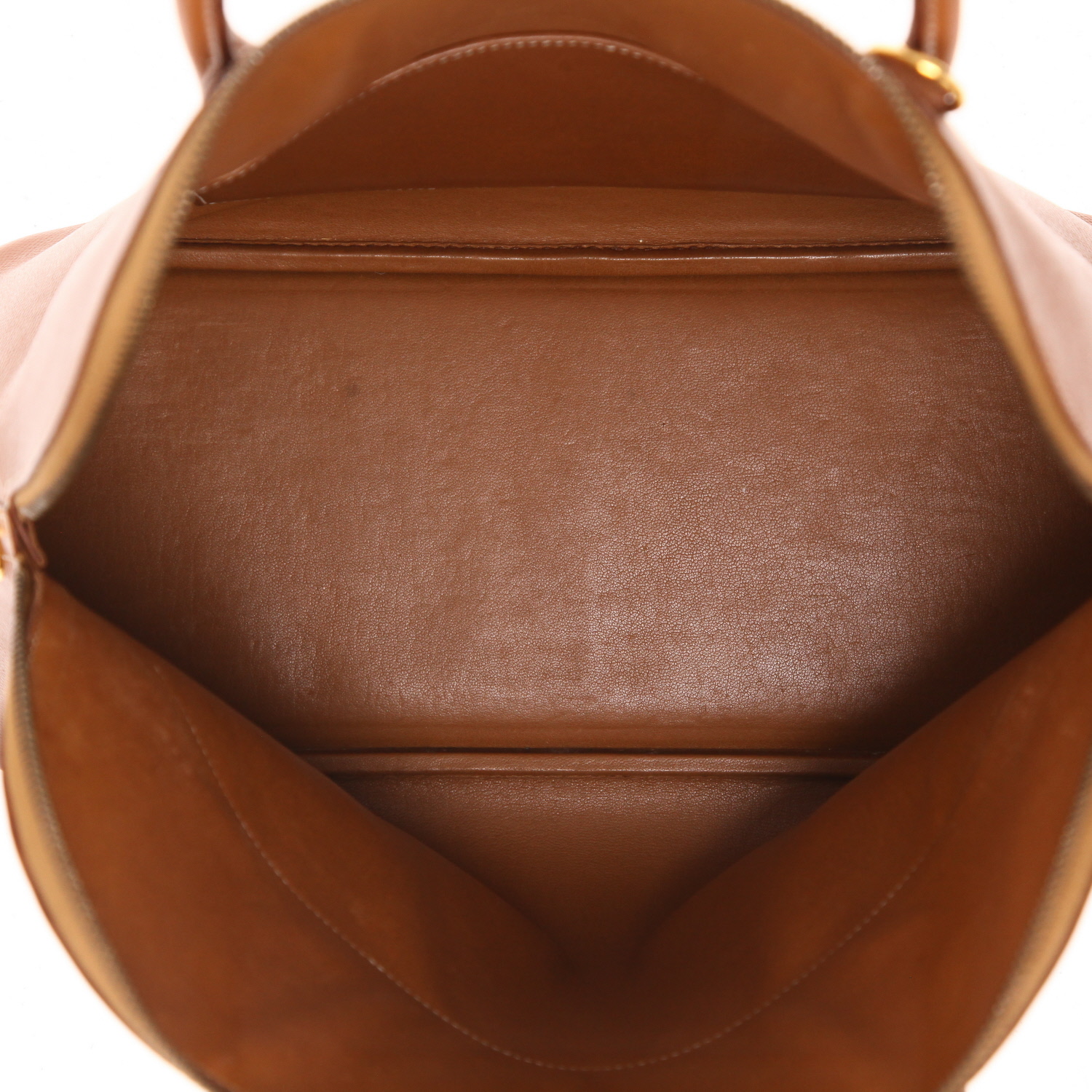 Hermès  Bolide 35 cm handbag  in gold Courchevel leather - Detail D3