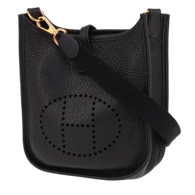 Hermès Evelyne 16 cm shoulder bag in Noir Togo leather