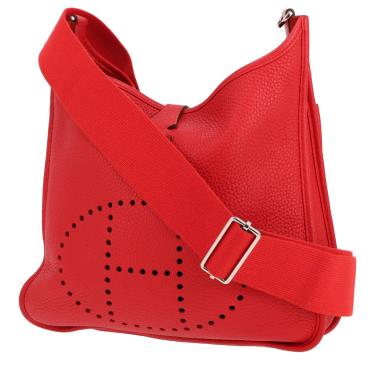 Bolso bandolera Hermès Evelyne 29 cm de piel Togo roja