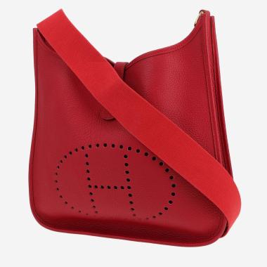 Hermès  Evelyne shoulder bag  in red togo leather