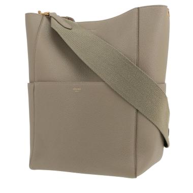 Celine  Sac Sangle handbag  in green Sauge grained leather
