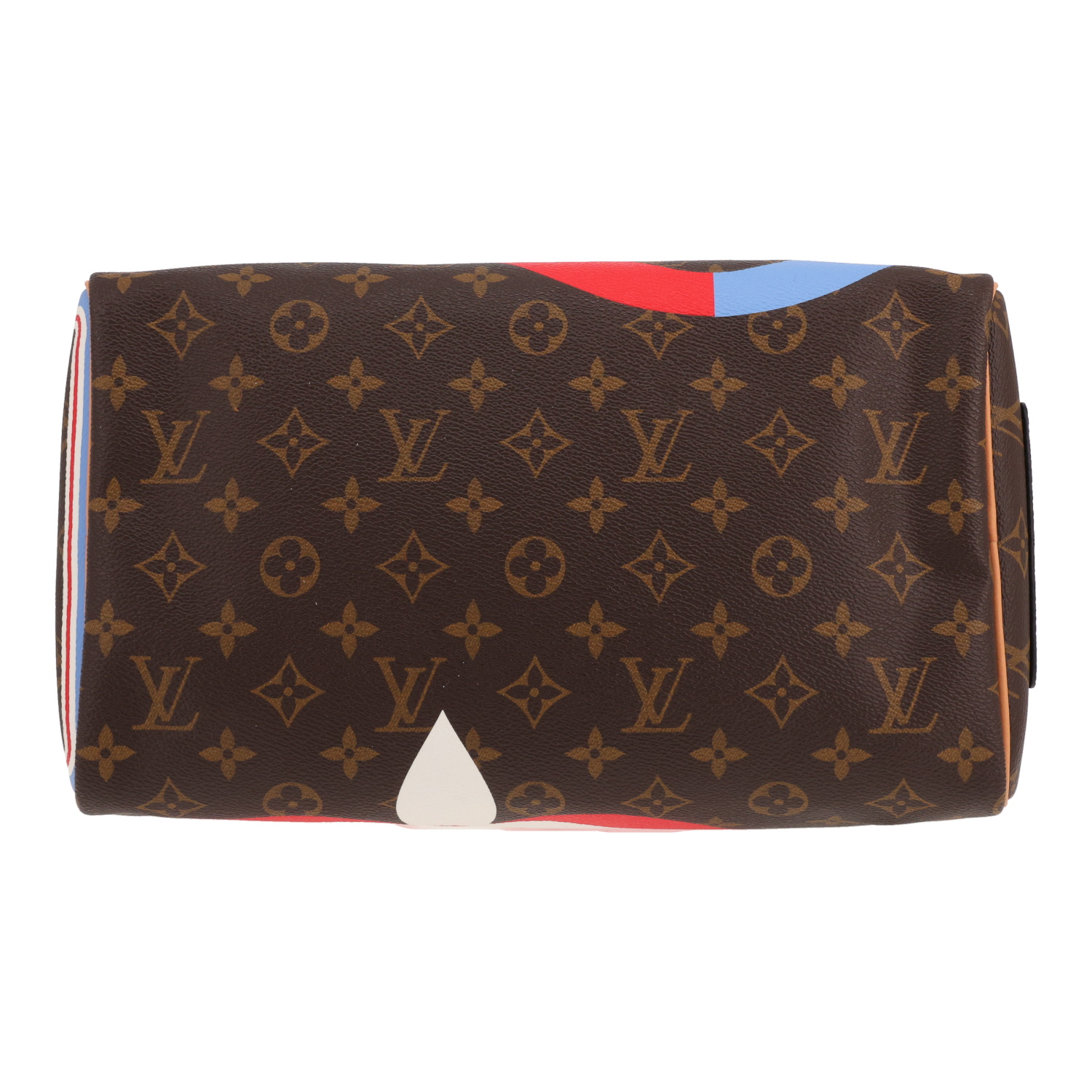 Borsa a tracolla Louis Vuitton  Speedy 30 in tela monogram marrone e pelle naturale - Detail D1