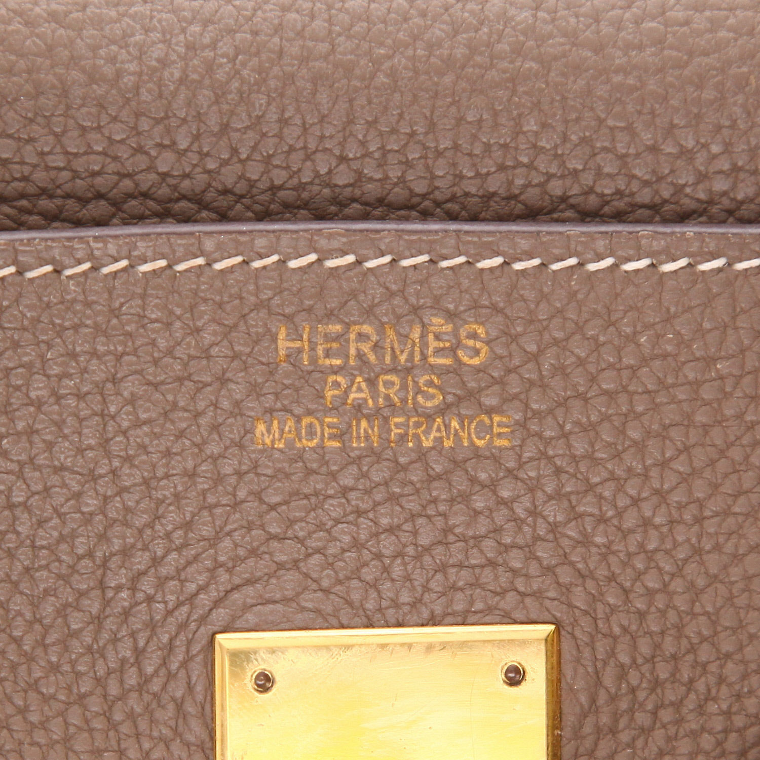 Borsa Hermès  Birkin 35 cm in pelle togo etoupe - Detail D2