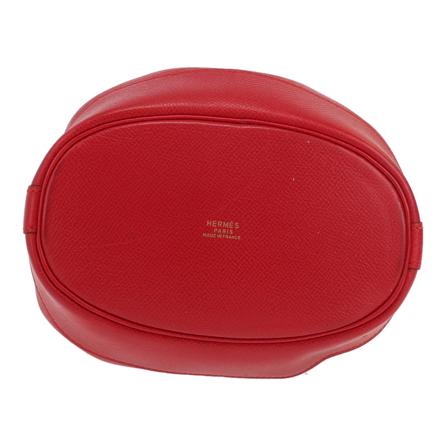 Borsa a tracolla Hermès  Market modello piccolo  in pelle Courchevel rosso Vif - Detail D1