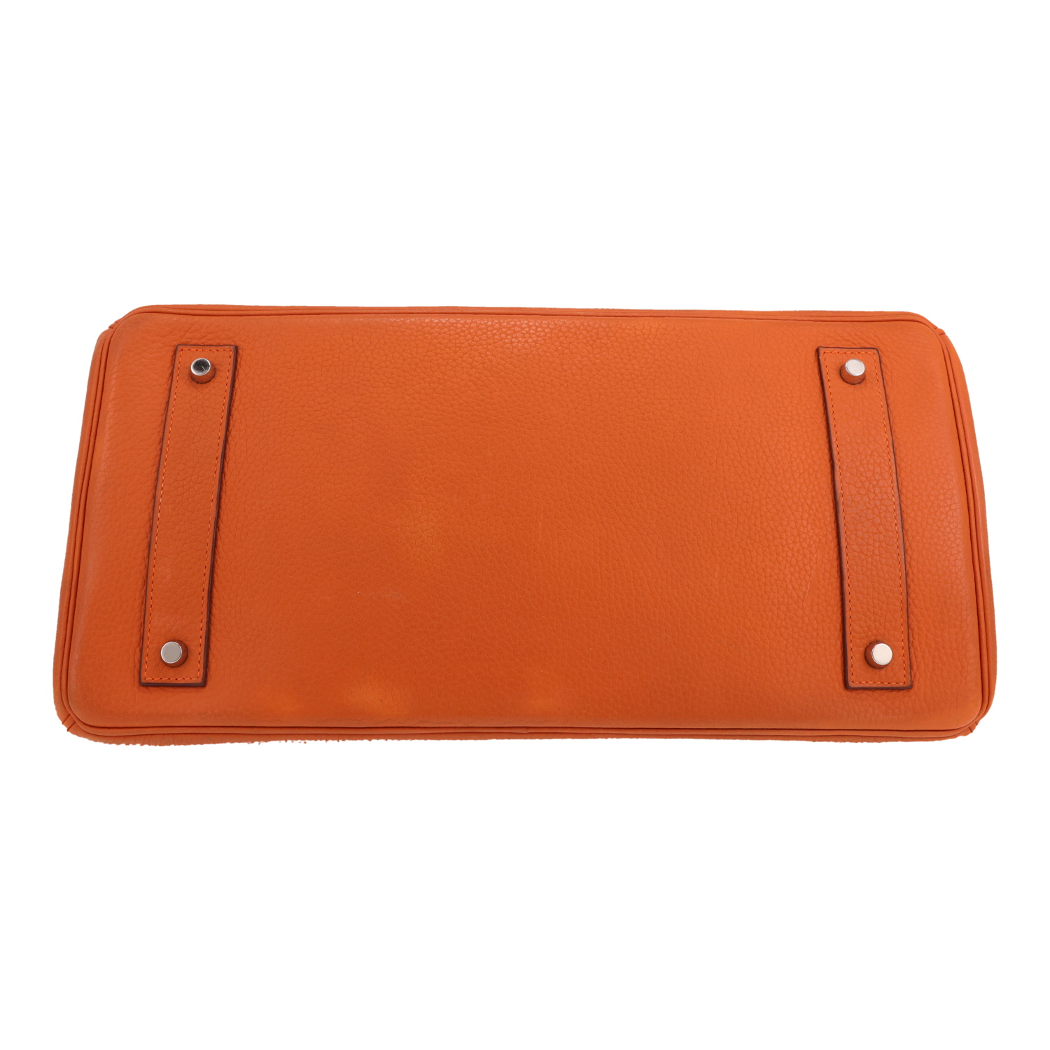 Borsa da spalla o a mano Hermès  Birkin Shoulder in pelle taurillon clemence arancione - Detail D1