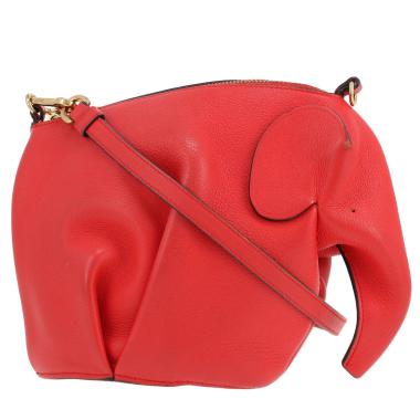 Sac bandoulière Loewe  Elephant Pocket en cuir rouge