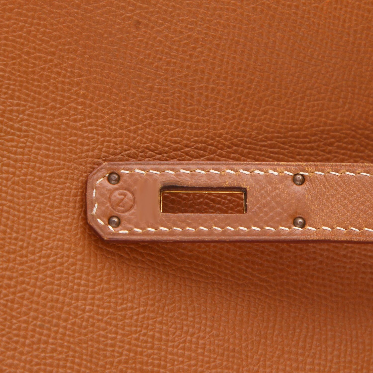 Sac à main Hermès  Birkin 40 cm en cuir Courchevel gold - Detail D4