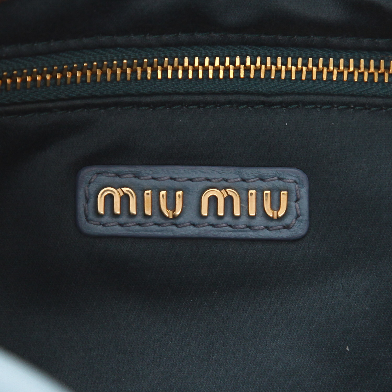 Sac bandoulière Miu Miu  Arcadie en cuir bleu - Detail D2
