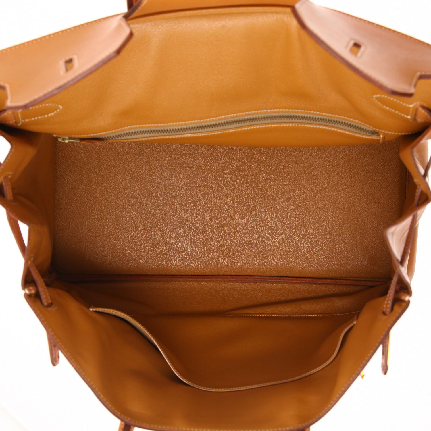 Hermès Birkin 40 cm handbag in natural gold leather - Detail D3