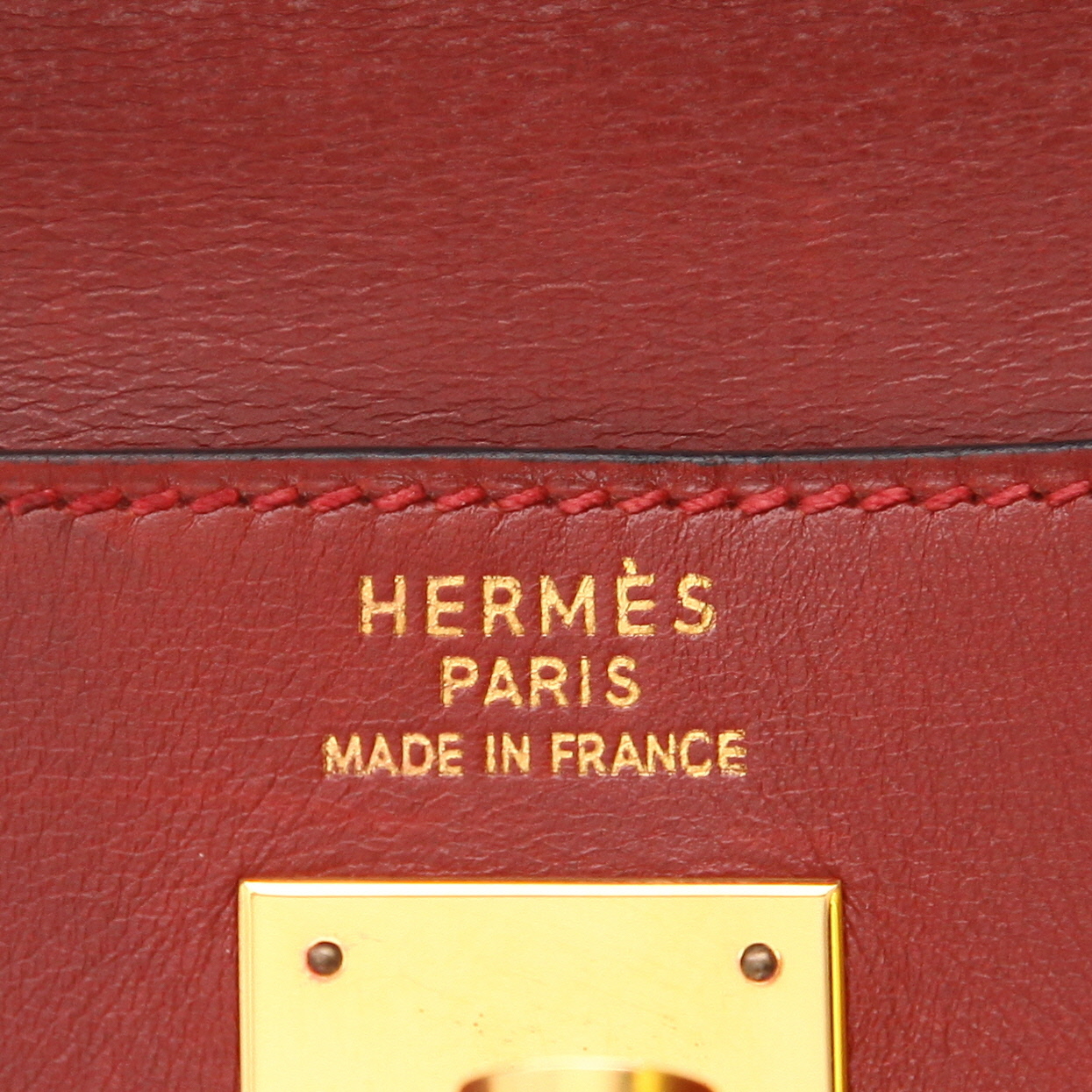 Sac à main Hermès  Kelly 35 cm en cuir box bordeaux - Detail D2