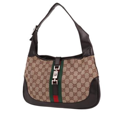Gucci  Jackie handbag  in beige "sûpreme GG" canvas  and brown leather