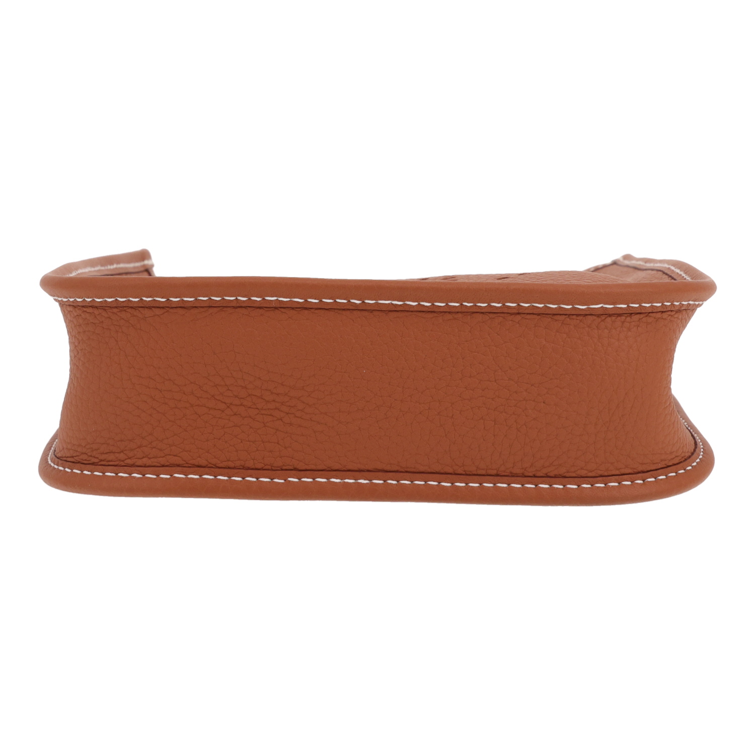 Bolso bandolera Hermès  Mini Evelyne en cuero taurillon clémence color oro - Detail D1