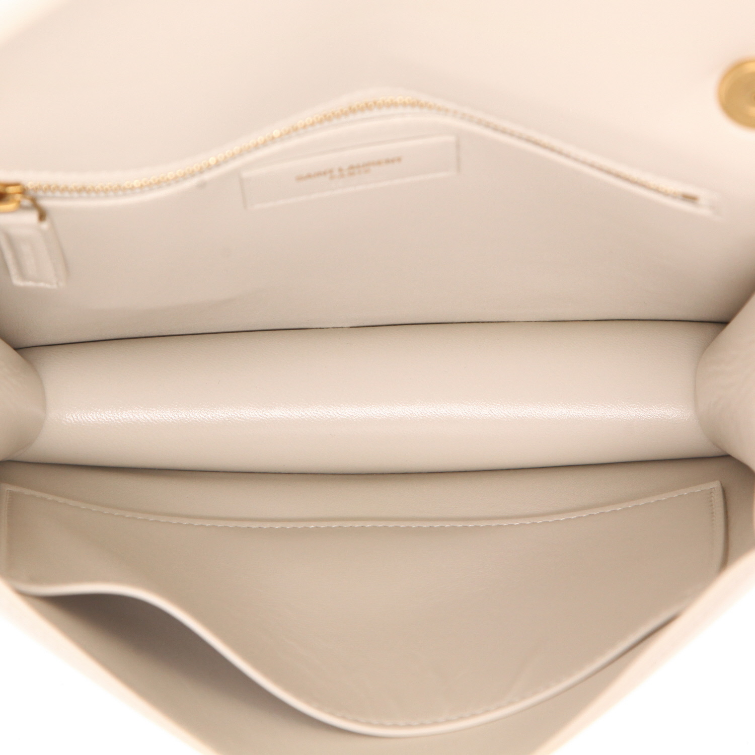 Saint Laurent  Carré Satchel shoulder bag  in white leather - Detail D3