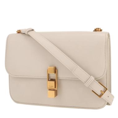 Sac bandoulière Saint Laurent  Carré Satchel en cuir blanc
