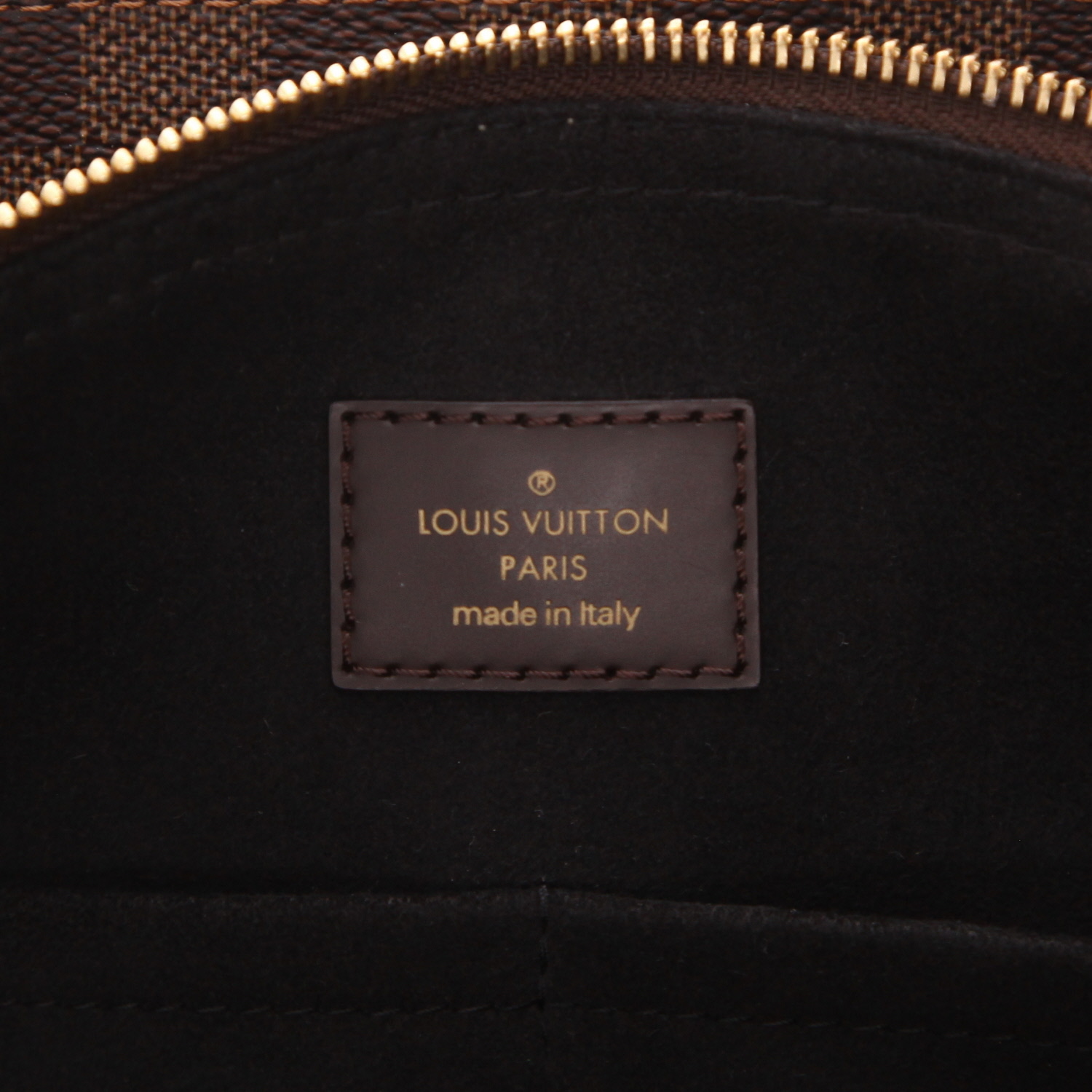 Louis Vuitton  Normandy handbag  in black and brown leather  and ebene damier canvas - Detail D2