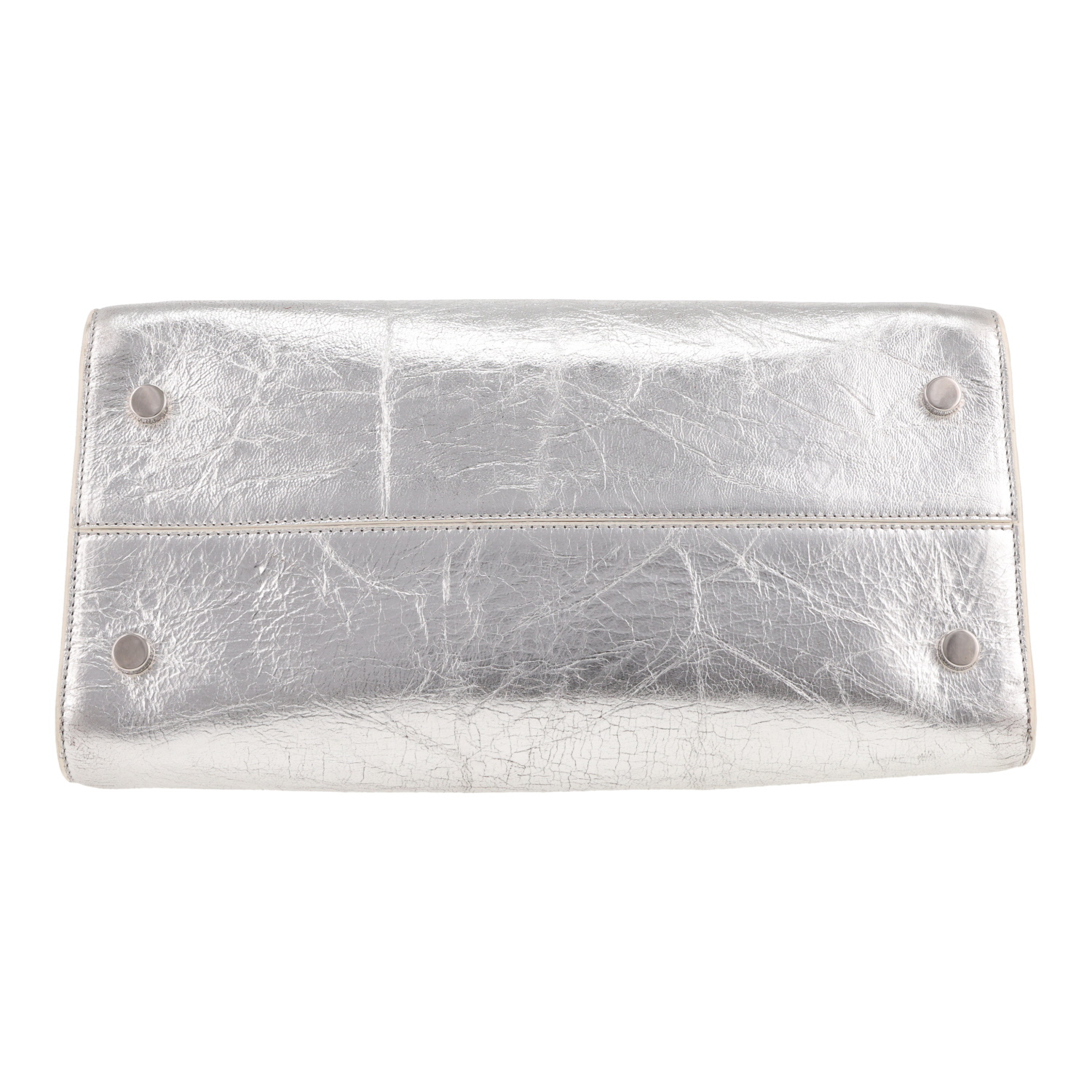 Dior  Diorever handbag  in silver leather - Detail D1