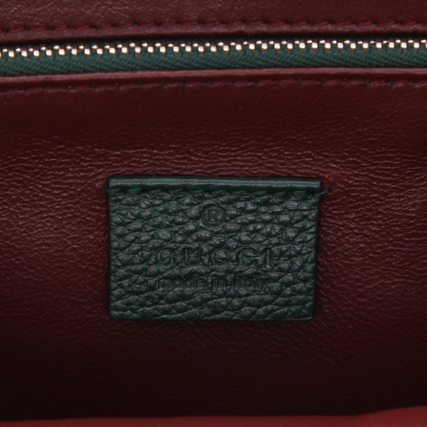 Gucci  Zumi handbag  in green grained leather - Detail D2