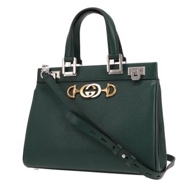 Sac à main Gucci  Zumi en cuir grainé vert