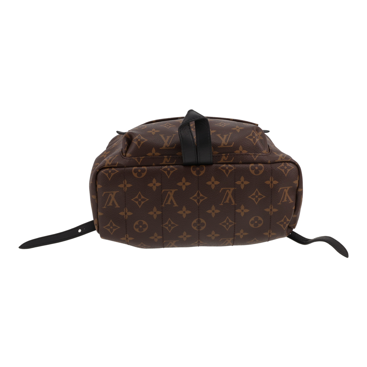 Sac à dos Louis Vuitton  Palm Springs en toile monogram marron et cuir noir - Detail D1