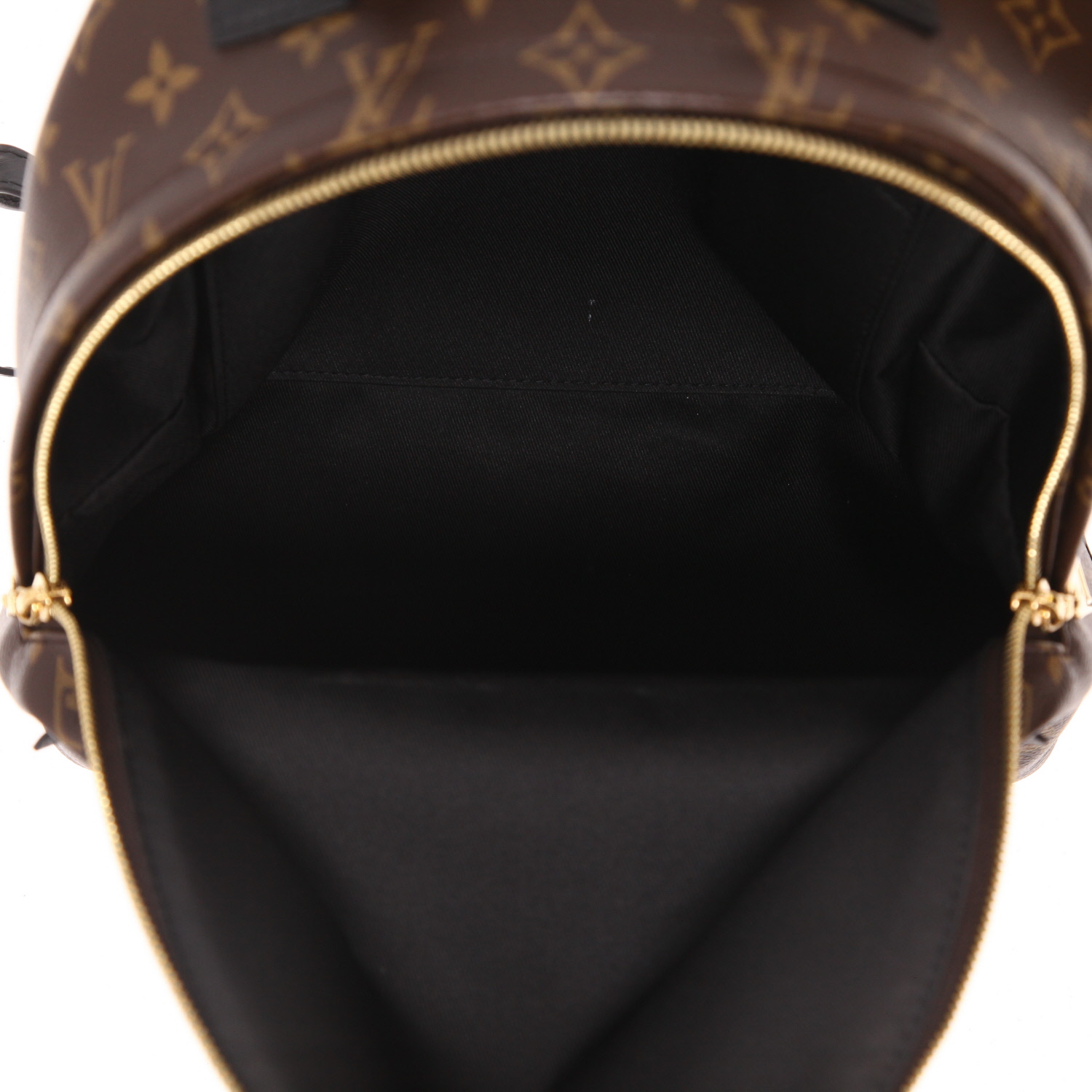 Mochila Louis Vuitton  Palm Springs en lona Monogram marrón y cuero negro - Detail D3
