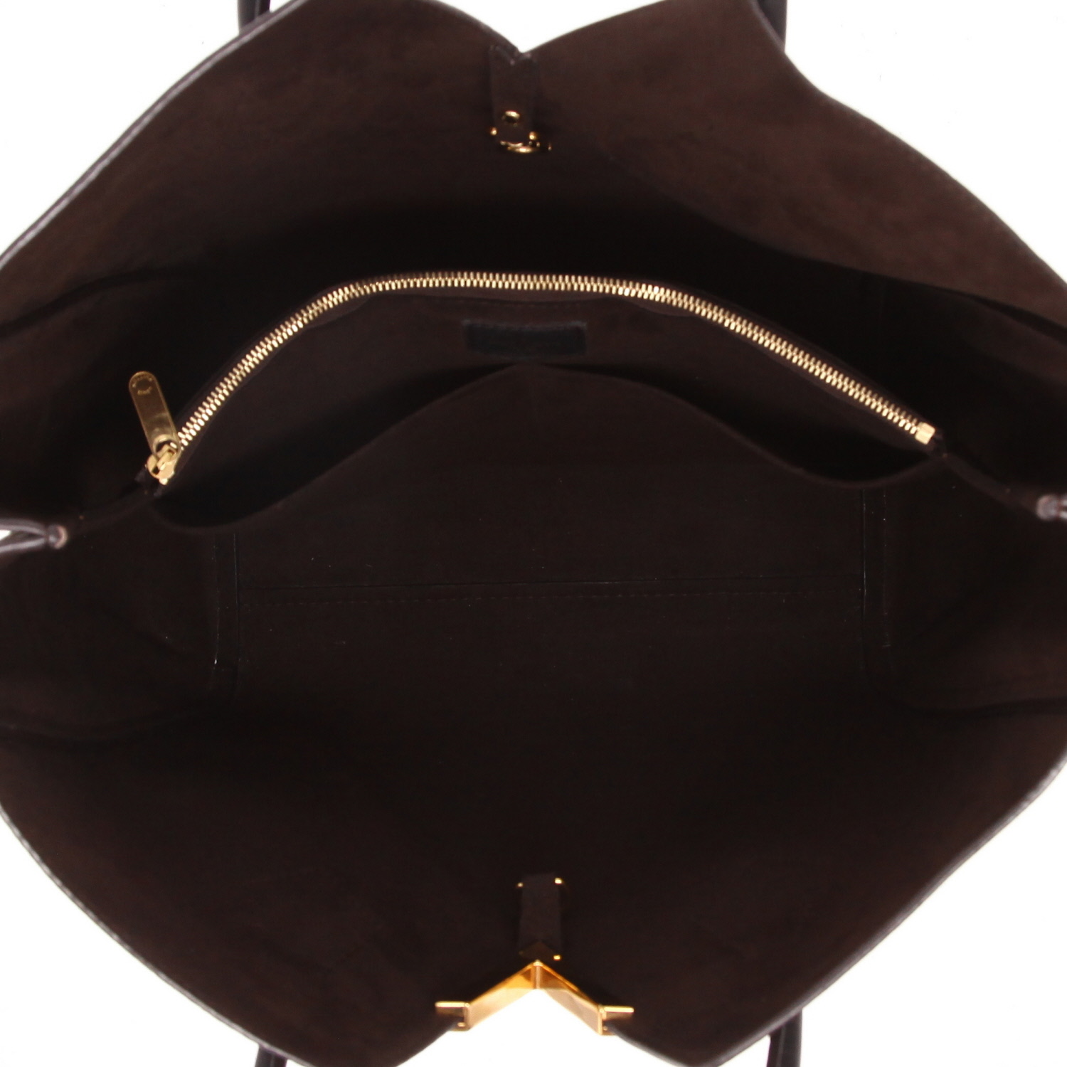 Sac cabas Louis Vuitton  Kimono en toile monogram marron et cuir noir - Detail D3