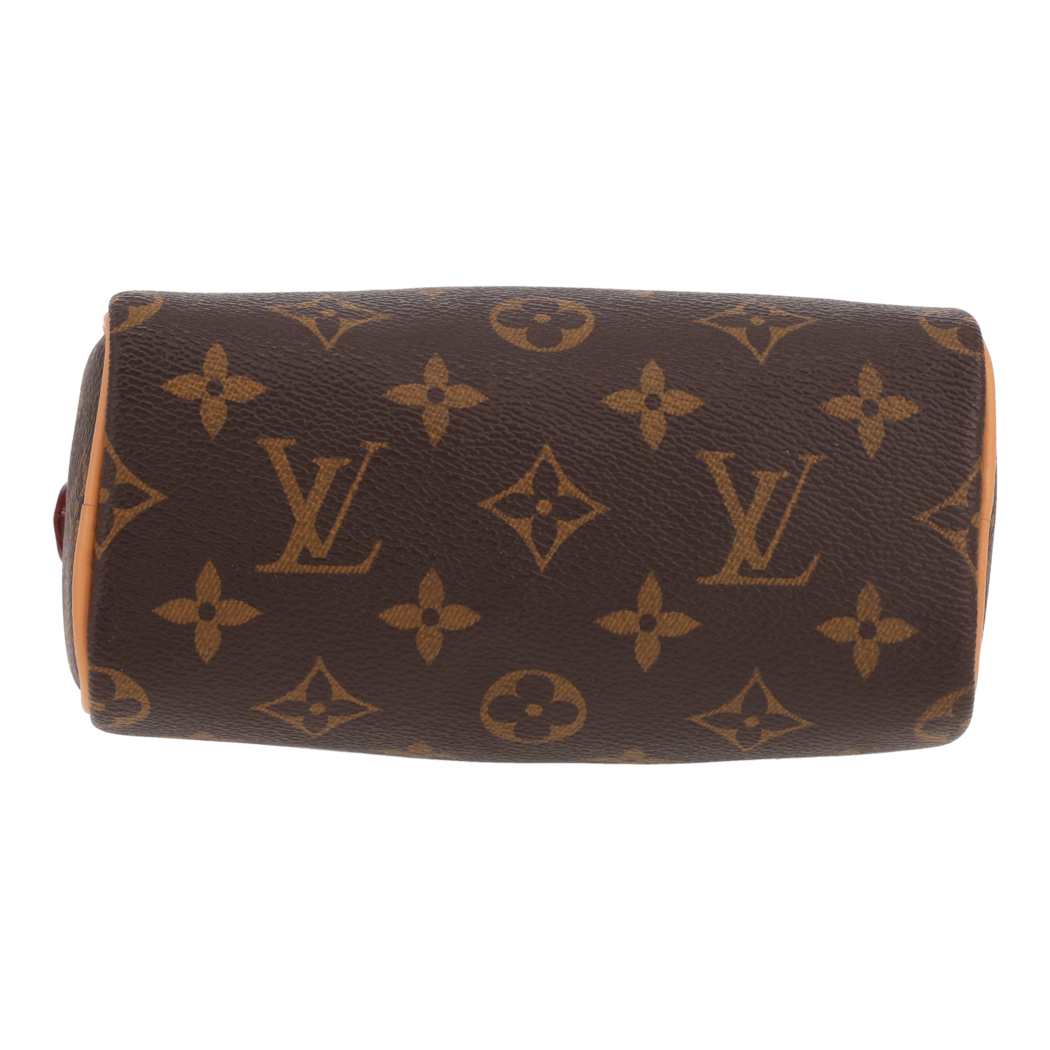 Louis Vuitton  Nano Speedy shoulder bag  in brown monogram canvas  and natural leather - Detail D1