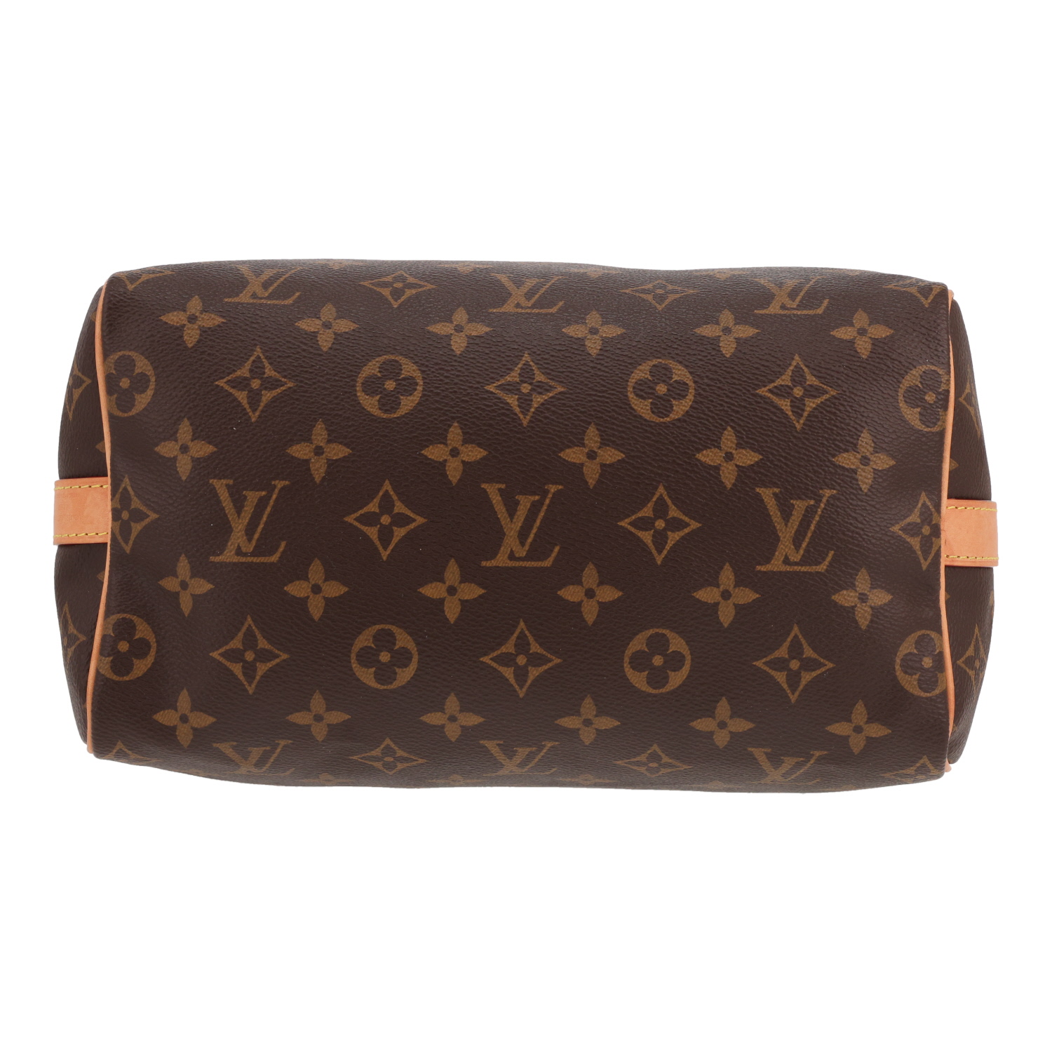 Bolso bandolera Louis Vuitton  Speedy 25 en lona Monogram marrón y cuero natural - Detail D1