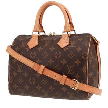 Borsa a tracolla Louis Vuitton  Speedy 25 in tela monogram marrone e pelle naturale