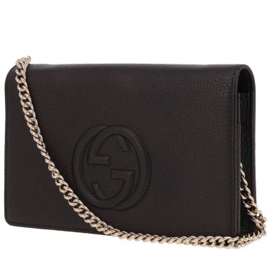 Borsa a tracolla Gucci  Soho in pelle martellata nera